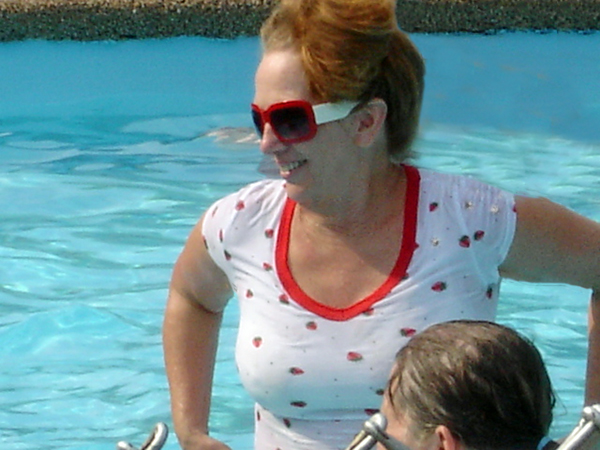 Karen Duquette and the pool