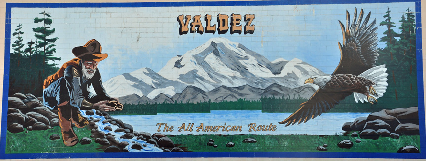 painting on building of Valdez - The All American Route