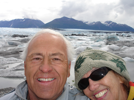 Lee and Karen Duquette and the gorgeous Knik Glacier