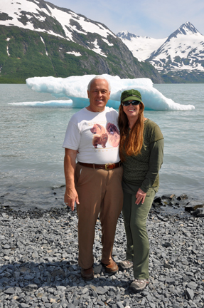 Lee and Karen Duquette and an iceberg