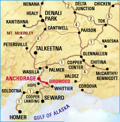 map showing where Girdwood is at