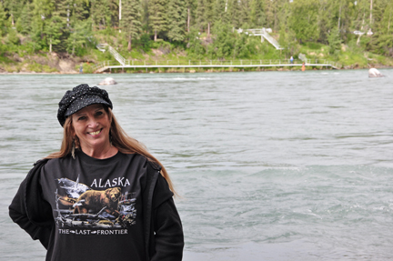 Karen Duquette in her new Alaska t-shirt