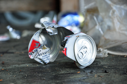 beer can clawed open