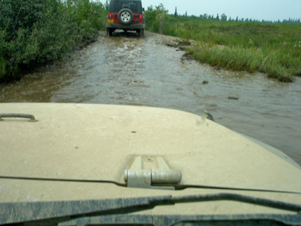 a fun mud puddle to drive through