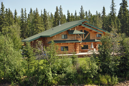 a big log cabin