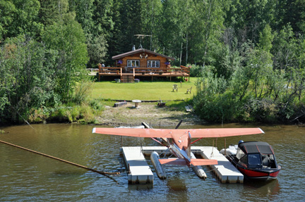 float plane and house and boat