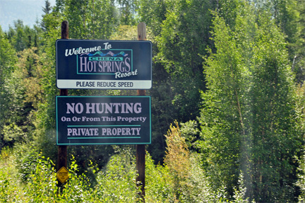 sign - welcome to Chena Hot Springs Resort