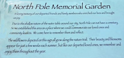 sign - North Pole Memorial Garden