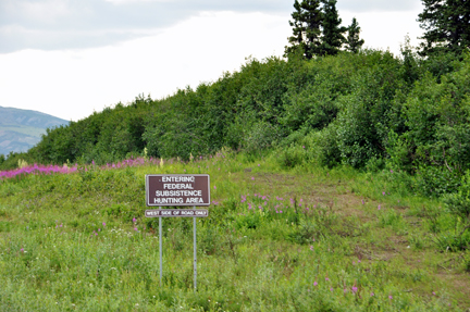 sign - entering Federal Susuistence Hunting Area