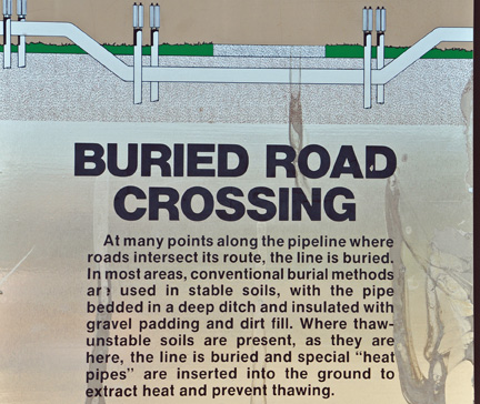 sign about the buried road crossing