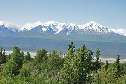 various mountains in the Alaska Range