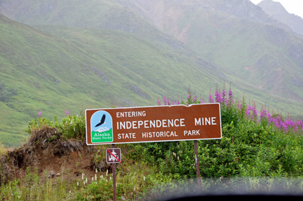 sign - entering Independence Mine State Historical Park