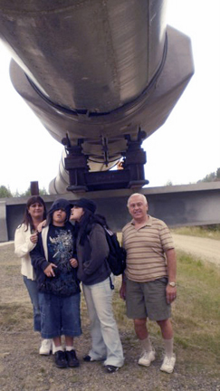the family at the Alaska pipeline