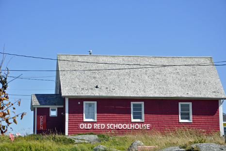 an old red schoolhouse