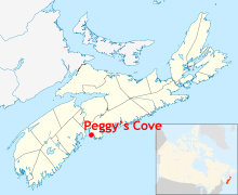 map showing location of Peggy's Cove in Novia Scotia