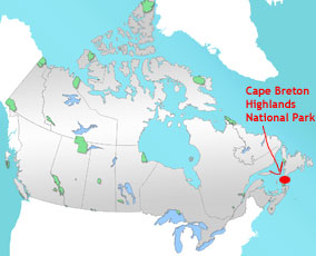 location of Cape Breton Highlands National Park