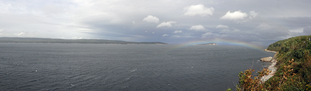a rainbow at Cape Breton Highlands National Park
