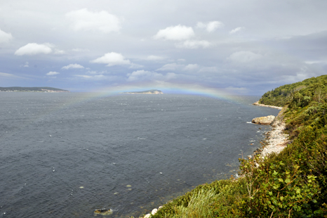 a rainbow at Cape Breton Highlands National Park