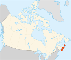 map showing where Nova Scotia is located