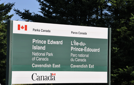 sign - Prince Edward Island National Park of Canada
