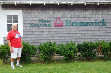 Lee Duquette at the Campobello Island welcome center in New Brunswick