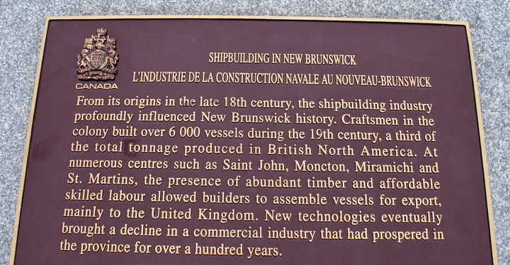 close-up of monument to shipbuilding in New Brusnwick