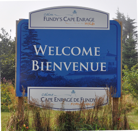 sign - welcome to Fundy's Cape Enrage