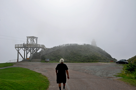 Lee Duquette in the fog at Cape Enrage