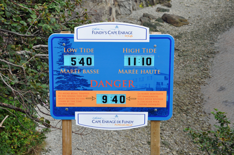danger sign at Cape Enrage