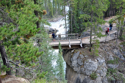 Looking back at the bridge from the upper cliff