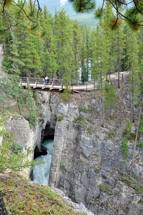 Looking back at the bridge from the upper cliff