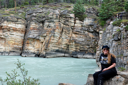 Karen Duquette at the Athabasca River