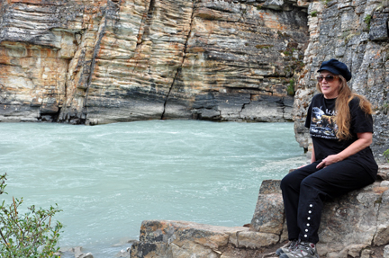 Karen Duquette at the Athabasca River