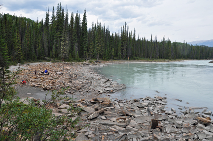 the calm Athabasca River