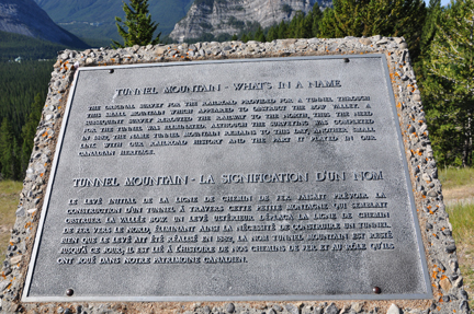 tunnel mountain plaque