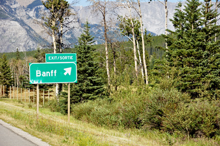 sign for the Banff exit
