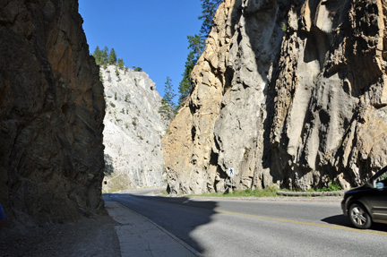 road and cliff