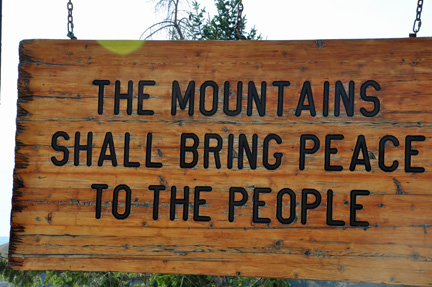 sign - The Mountains shall bring peace to the people