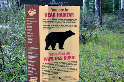 sign in campground - bear habitat