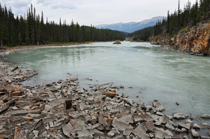 the calm Athabasca River