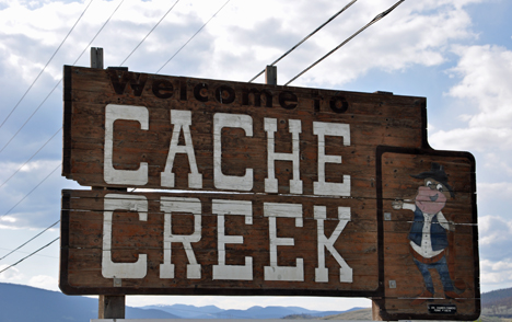 sign: welcome to Cache Creek