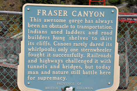 sign about Fraser Canyon