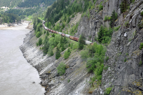 train and river