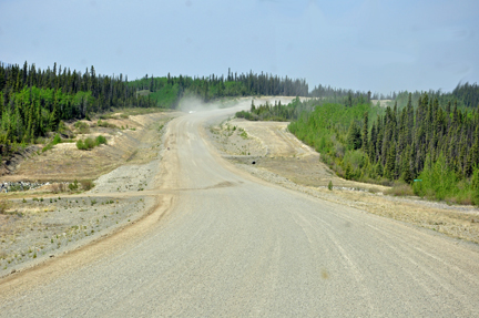 gravel road and dust