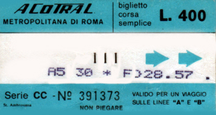 Metropolitana di Roma ticket