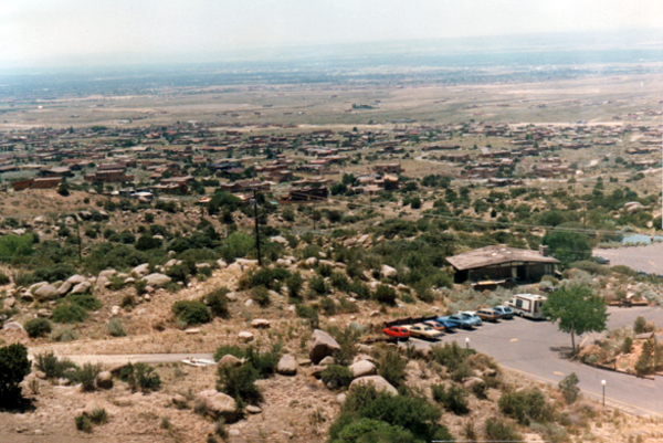view of the parking lot and cars
