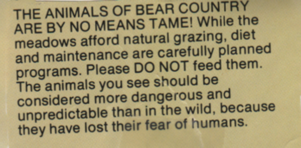 wild animal warning