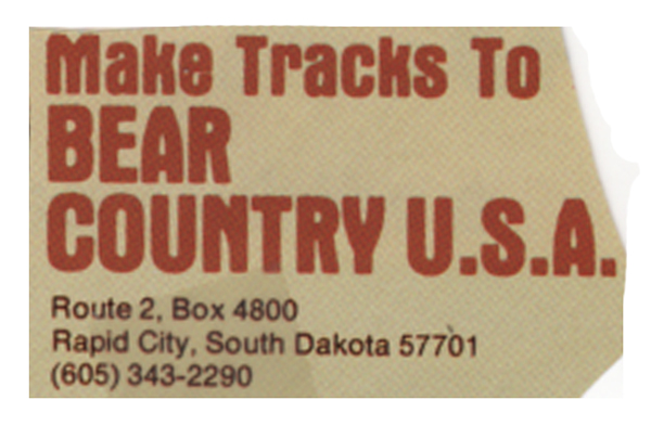 Bear Country USA sign