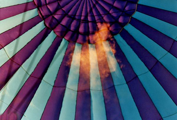Firing up the hot air balloon
