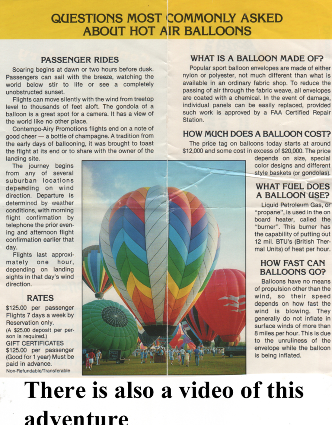 information about hot air balloons